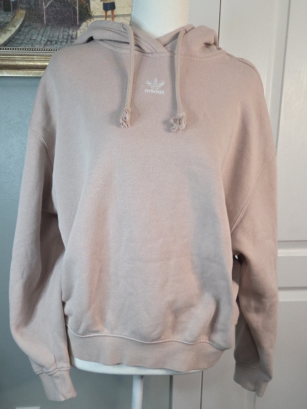 adidas Womens Beige Pullover Hoodie